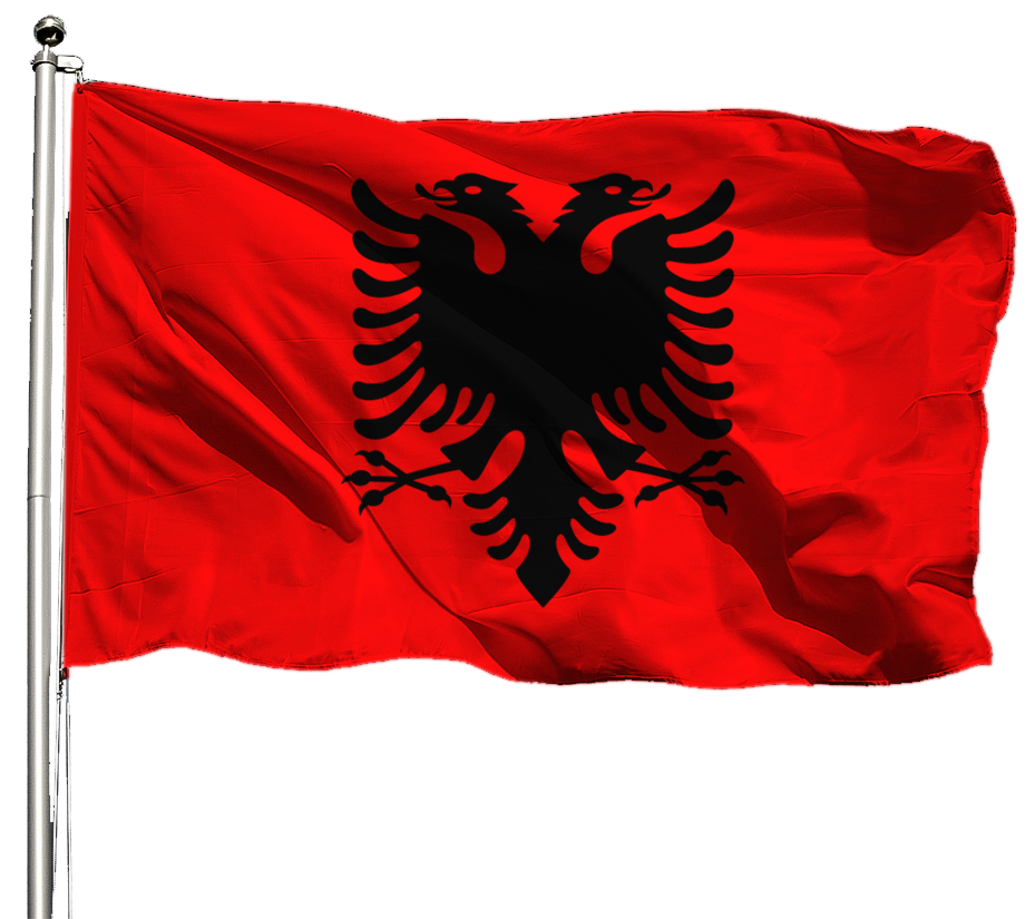 Albanien Flagge Querformat Premium-Qualität