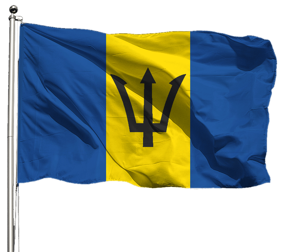 Barbados Flagge Querformat Premium-Qualität