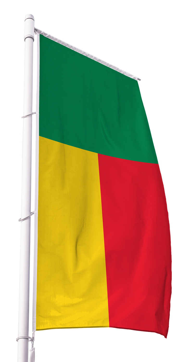 Benin Flagge im Hochformat Premium-Qualität