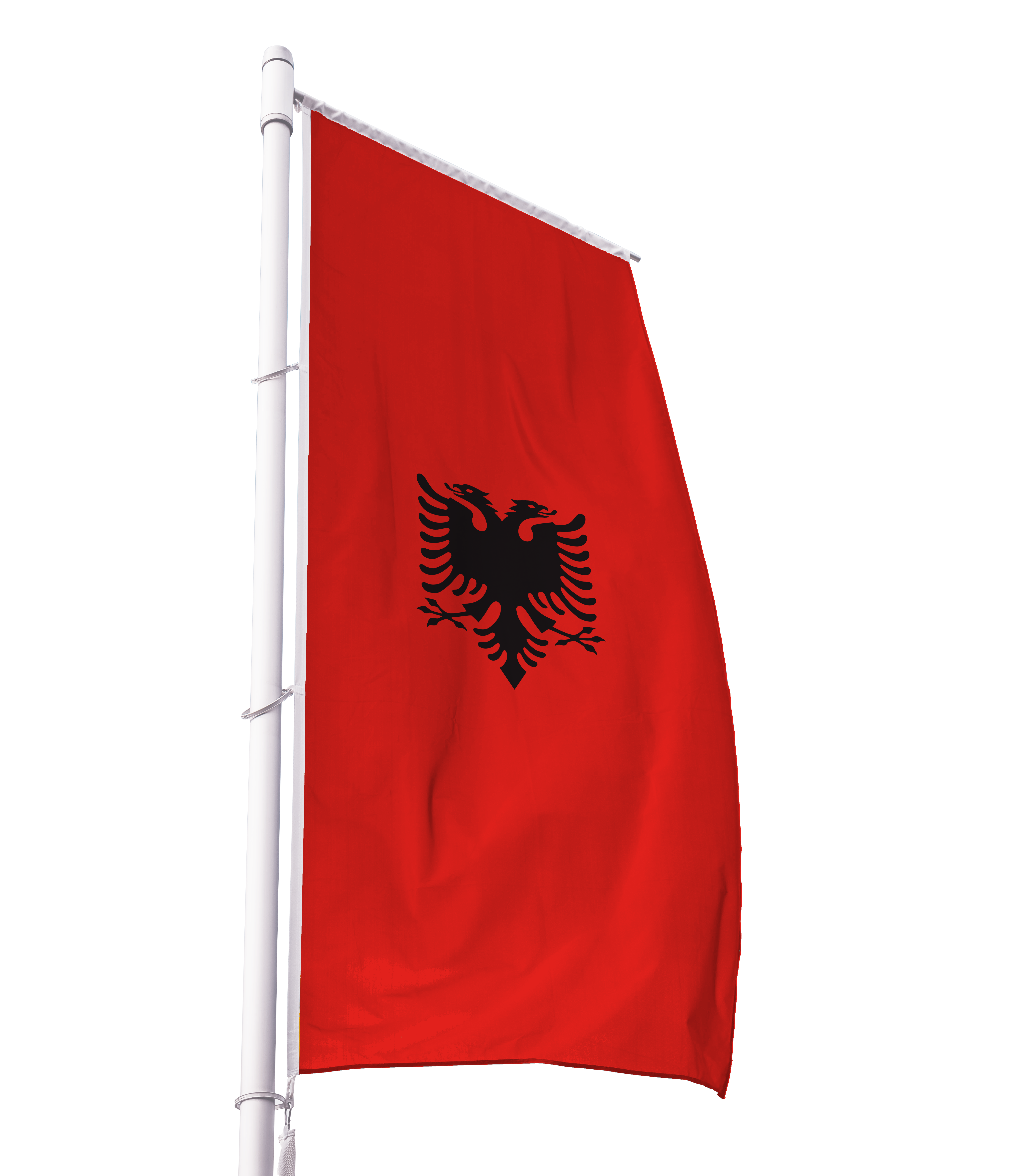 Albanien Flagge im Hochformat Premium-Qualität