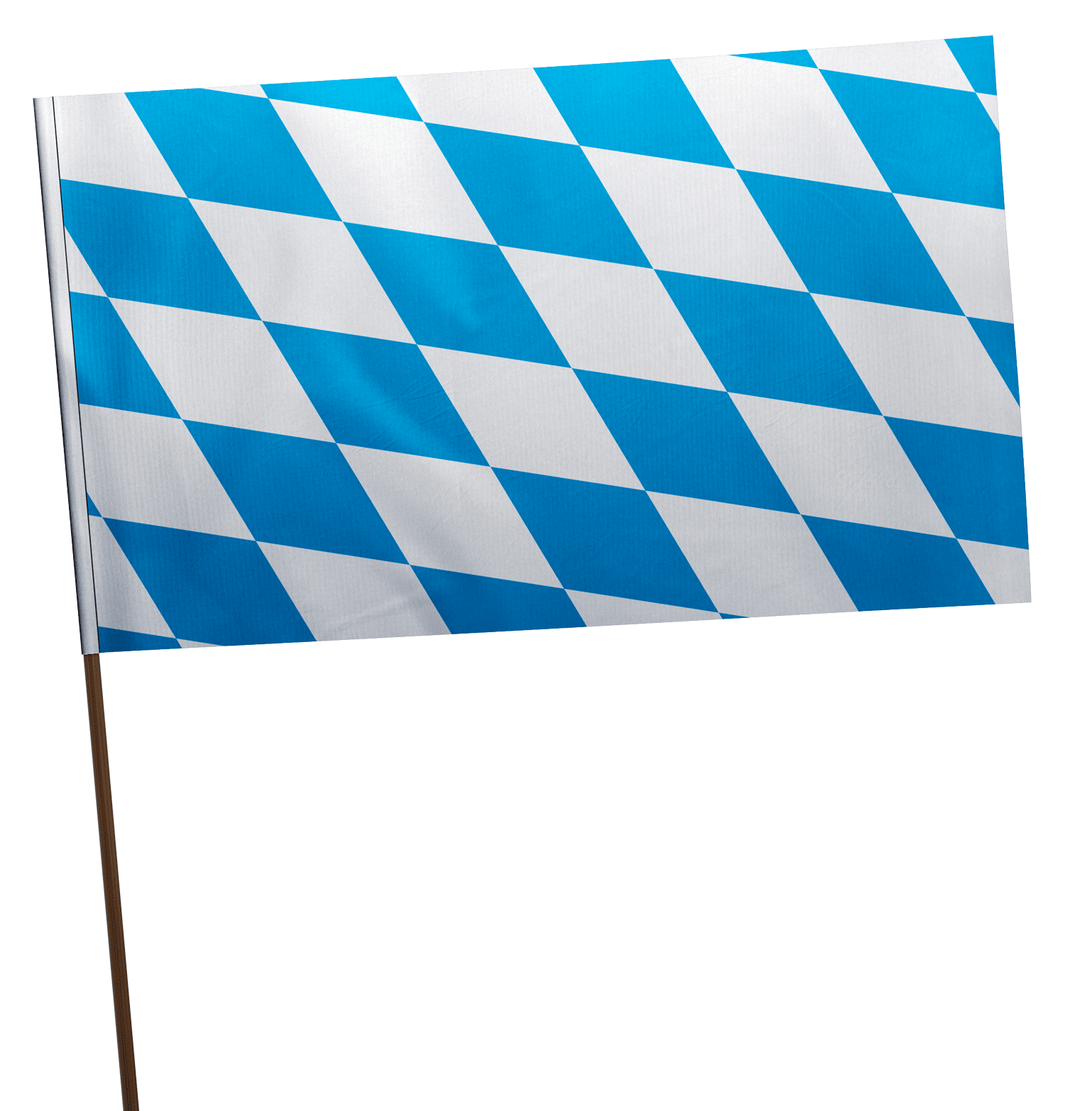 Stockflagge Bayern Raute ohne Wappen Premium-Qualität