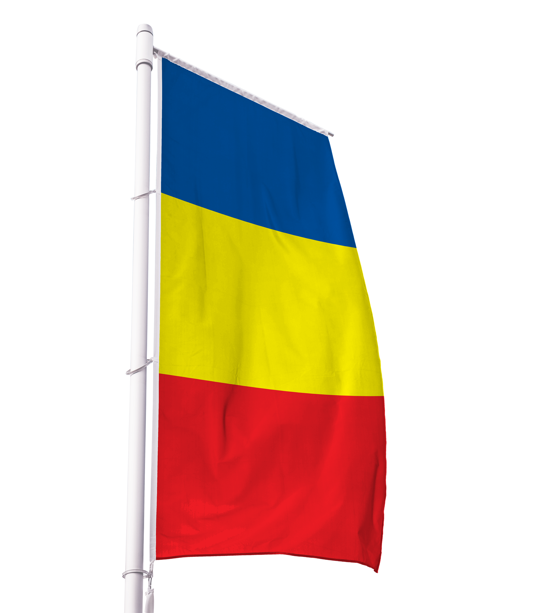 Andorra ohne Wappen Flagge im Hochformat Premium-Qualität