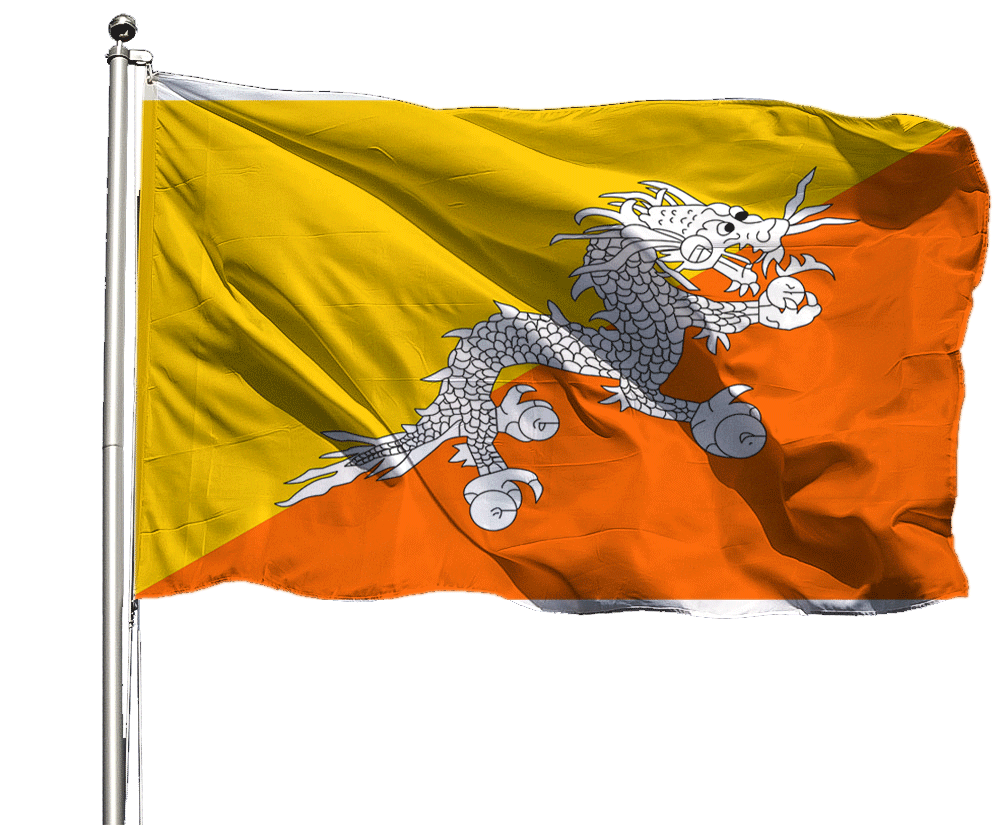 Bhutan Flagge Querformat Premium-Qualität