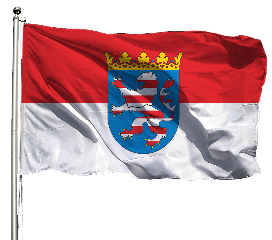 Flagge Hessen mit Wappen Querformat Premium-Qualität