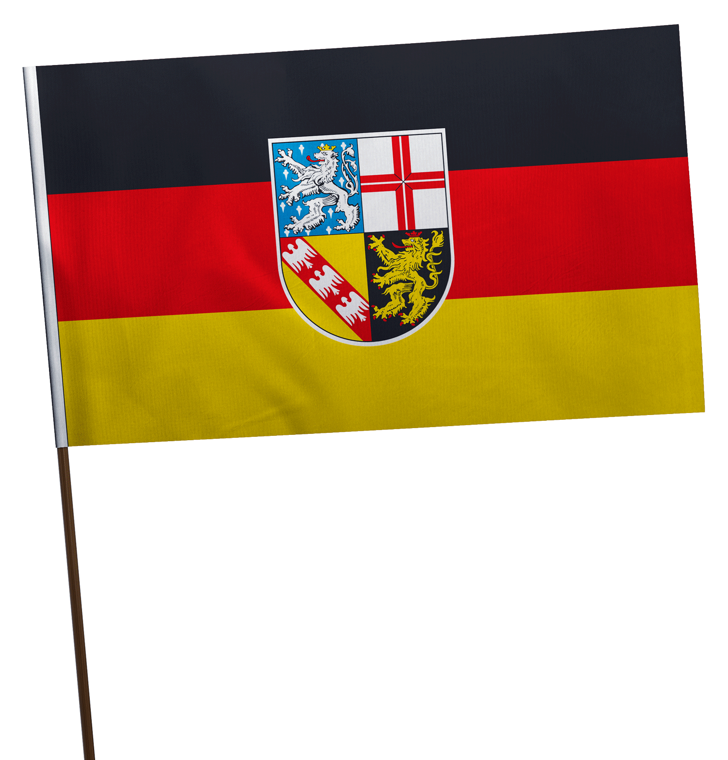 Stockflagge Saarland Premium-Qualität