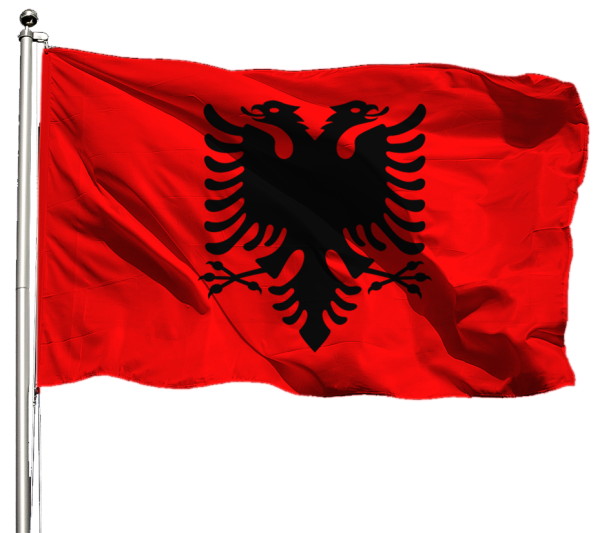 Albanien Flagge Querformat Premium-Qualität