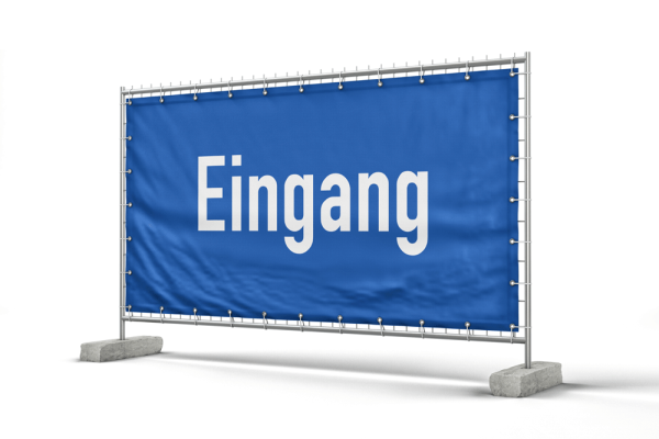 Eingang Banner für Bauzäune - 340 x 173 cm