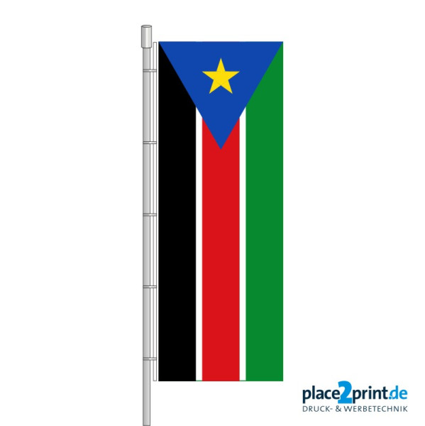 Südsudan Flagge im Hochformat Premium-Qualität