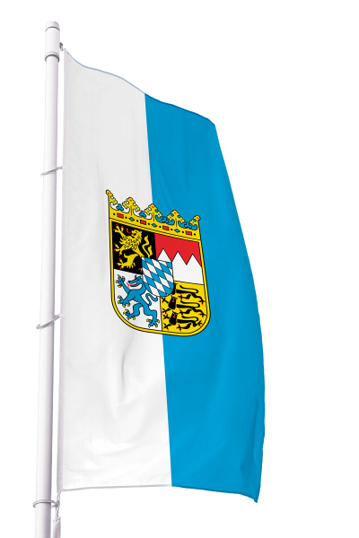 Flagge Bayern Dienst mit Wappen im Hochformat Premium