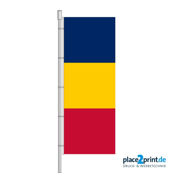 Tschad Flagge im Hochformat Premium-Qualität