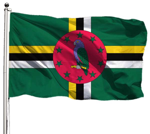 Dominica Flagge Querformat Premium-Qualität
