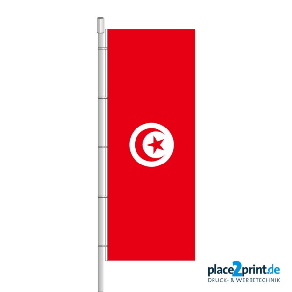 Tunesien Flagge im Hochformat Premium-Qualität