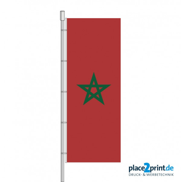 Marokko Flagge im Hochformat Premium-Qualität