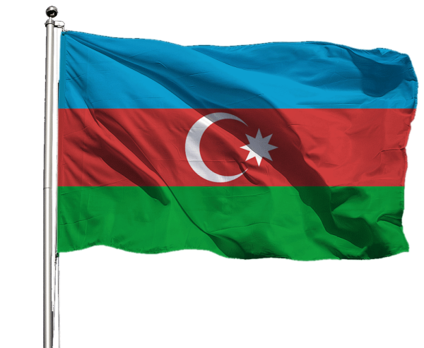 Aserbaidschan Flagge Querformat Premium-Qualität